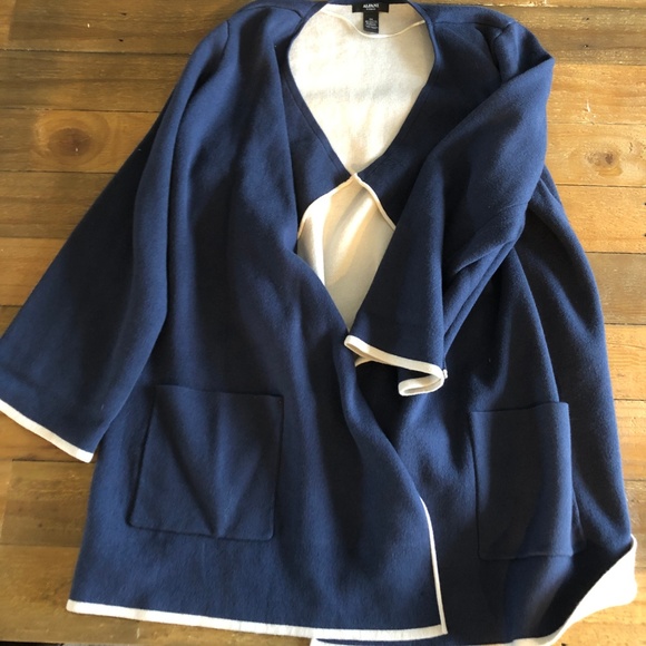 ALFANI Cardigan Jacket Navy/Cream - OS - Picture 3 of 5